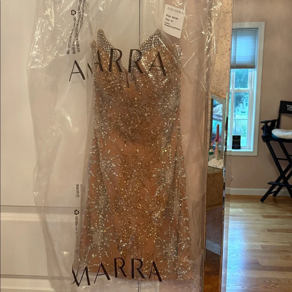 Sparkling Strapless Amarra Sequin Dress - Picture 6 of 8